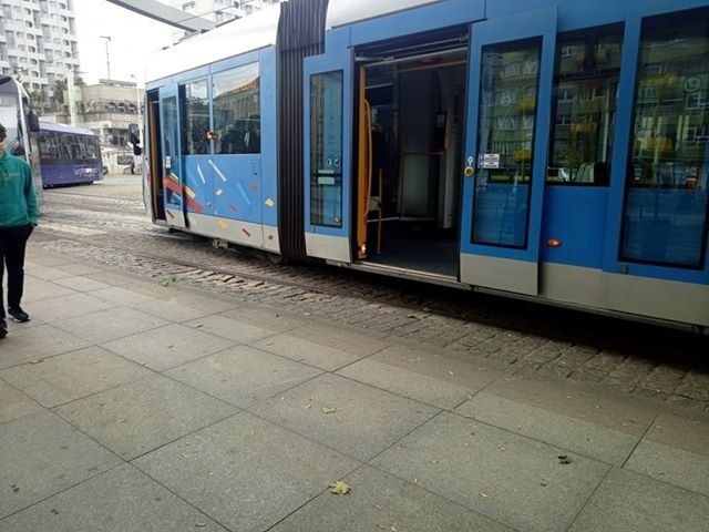 Paraliż komunikacyjny we Wrocławiu. Wykolejenie tramwaju i drzewa na torowiskach