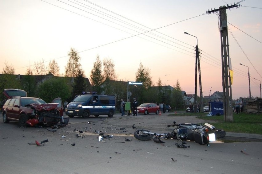 Suwałki. Wypadek motocyklisty