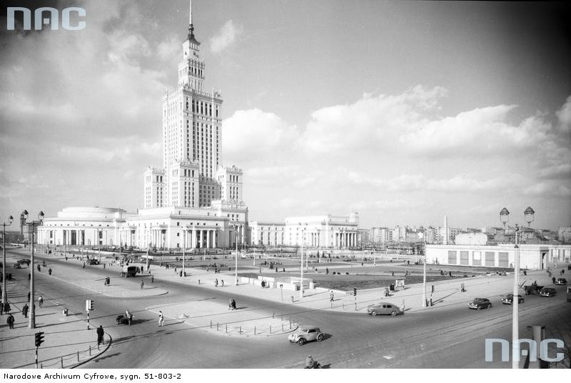 Pałac Kultury i Nauki w 1955 roku.