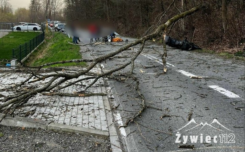 Wypadek motocyklisty w w Kocierzu Moszczanickim