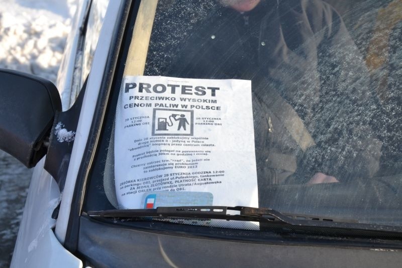 Protest kierowców w Suwałkach