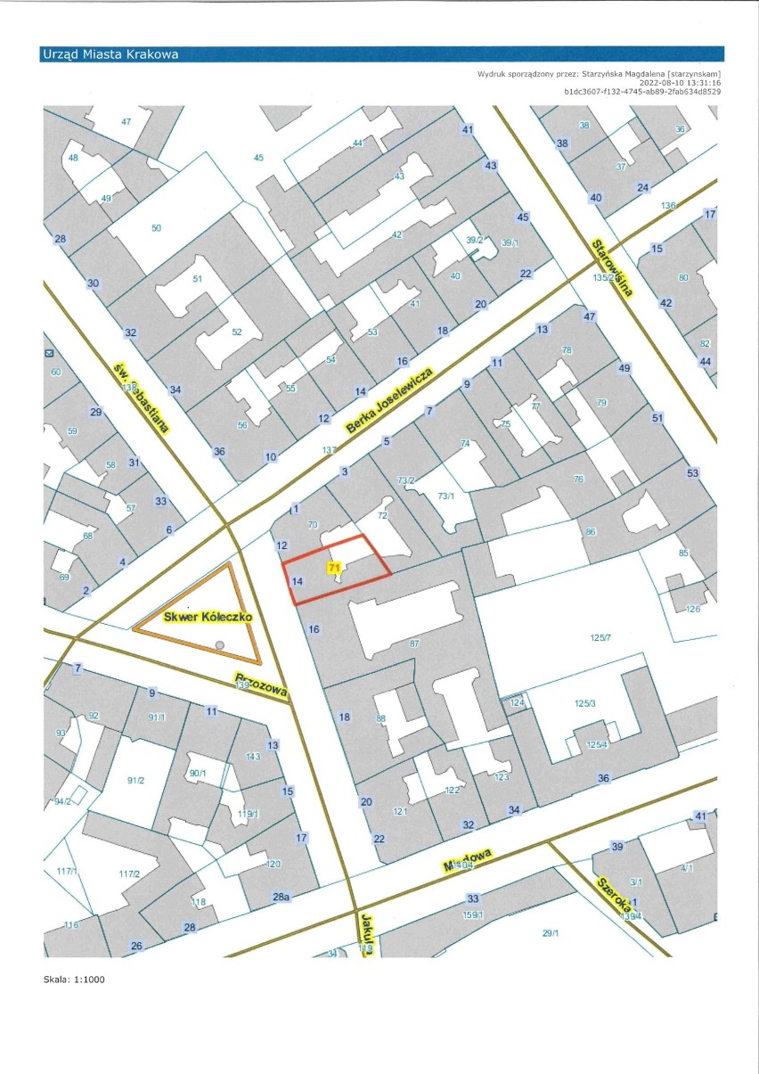 Mapa z zaznaczeniem lokalizacji mieszkania przy ul....