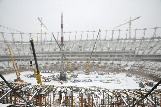 Plac budowy Stadionu Narodowego w Warszawie