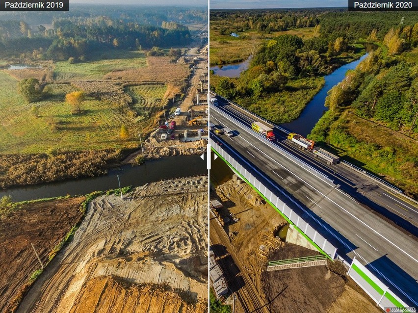 Budowa autostrady A1. Ile zrobiono w rok? Ile w 10 miesięcy? Czasami trudno uwierzyć, że to te same miejsca. Zobacz...