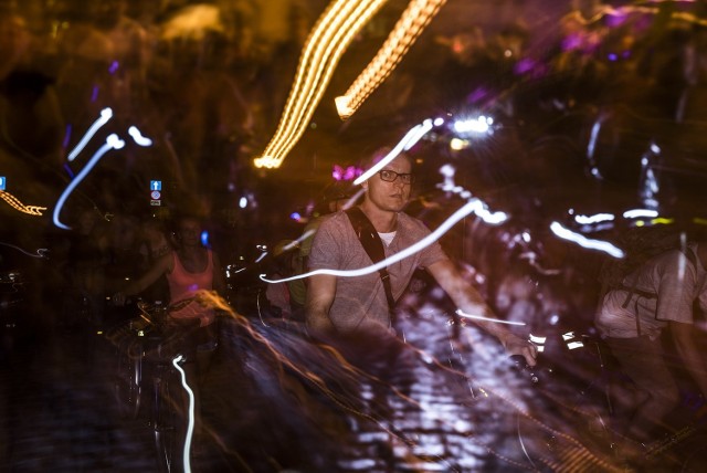 Świetlna Rowerowa Masa Krytyczna była imprezą towarzyszącą Bella Skyway Festival 2016.