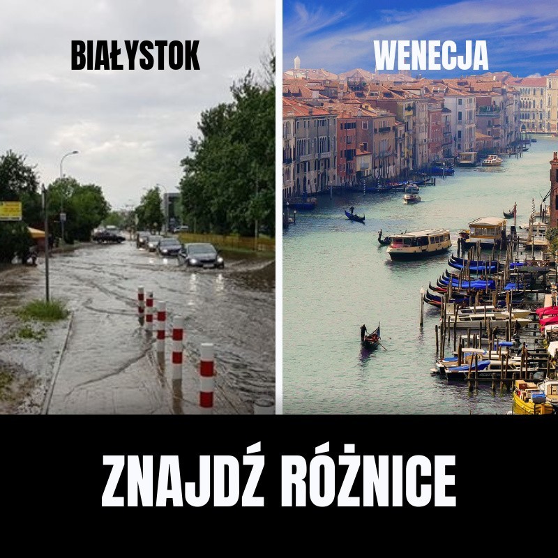 Memy po ulewie w Białymstoku: 28.05.2019: Co roku Białystok zamienia się w Wenecję [ZDJĘCIA]