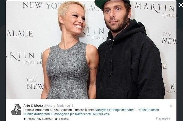 Pamela Anderson i Rick Salomon (fot. screen z Twitter.com)