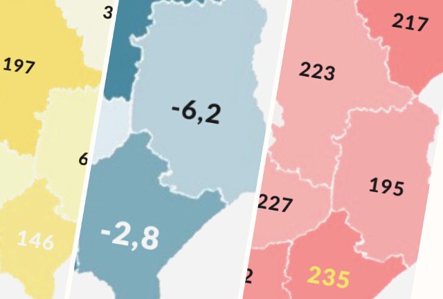 Porównaliśmy na mapach nasz region z innymi województwami w Polsce.