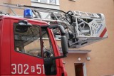 Straż pożarna przy Inspektoracie Weterynarii przy ul. Grunwaldzkiej w Poznaniu. Pracownicy zostali ewakuowani