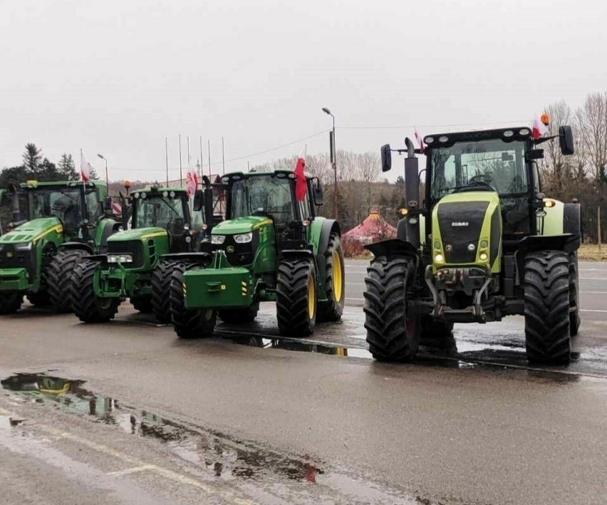 Tak wyglądał protest rolników w okolicy Koszalina