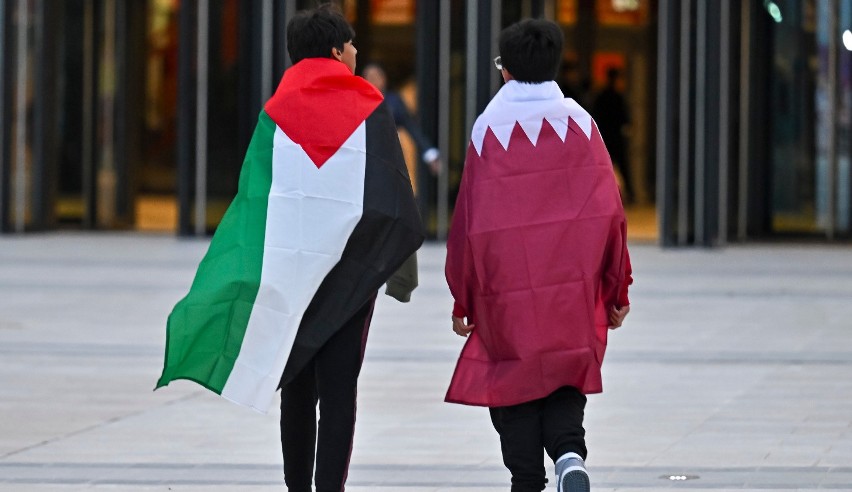 Kibice Palestyny i Kataru.