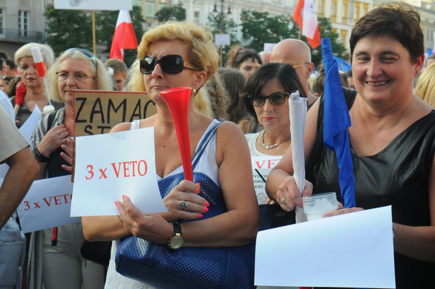 Kraków. Wielki protest na Rynku Głównym w obronie sądów