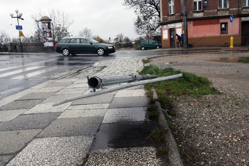 Skutki jednego z orkanów w Polsce.