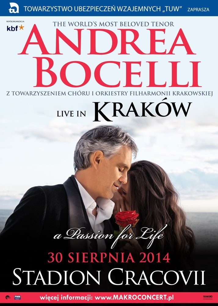 Koncert w Krakowie. Andrea Bocelli zaśpiewa na stadionie Cracovii [BILETY]