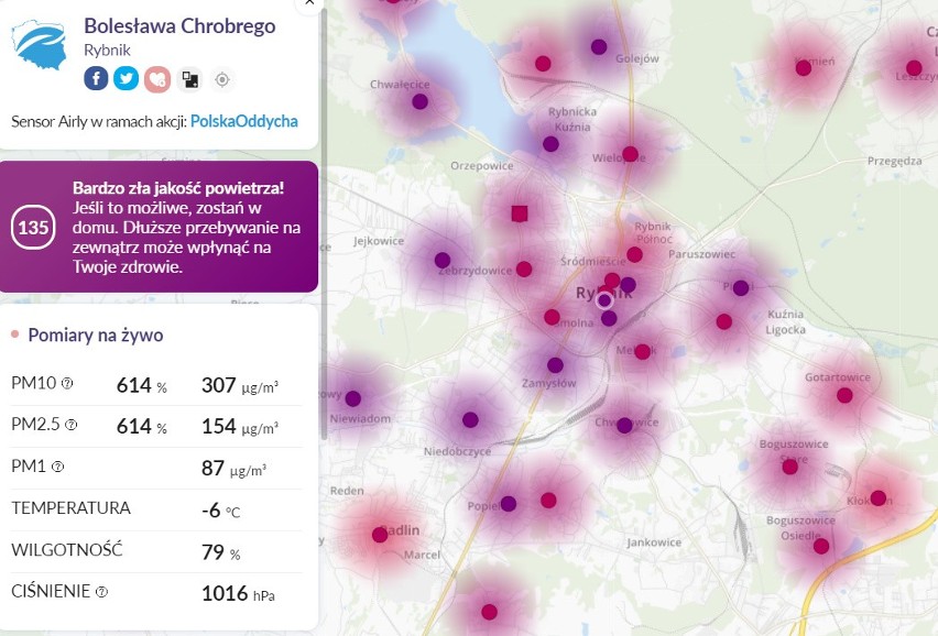 Smog w Śląskiem 22 stycznia 2019