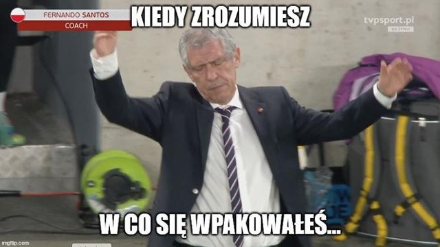 Najlepsze memy po meczu Czechy - Polska i debiucie Fernando Santosa w roli trenera Biało-Czerwonych  Zobacz kolejne zdjęcia. Przesuwaj zdjęcia w prawo - naciśnij strzałkę lub przycisk NASTĘPNE