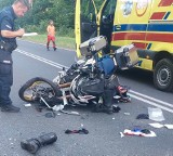Wypadek pod Świdnicą. Trzy osoby ranne. Śmigłowiec LPR zabrał motocyklistę do szpitala we Wrocławiu