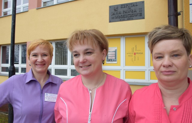Najpopularniejsze pielęgniarki z powiatu włoszczowskiego pracują w szpitalu: (od lewej) Mariola Michałek, Ewa Walczyk i Marlena Sufin.