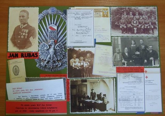 Tak wygląda nagrodzona karta z albumu, poświęcona Janowi Rubasowi, wykonana przez uczniów z Zespołu Szkół imienia Korpusu Ochrony Pogranicza w Szydłowcu.
