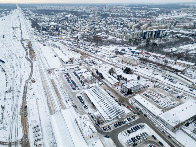 Układ torowiska na stacji Białystok od strony ul. Kolejowej