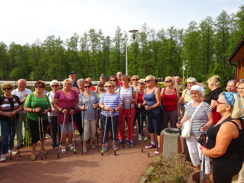 Aktywny seniorzy w Ostrowcu spacerują z kijkami  i uczą się samoobrony