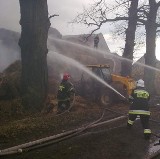 Pożar sterty słomy w Gierałcicach koło Wołczyna
