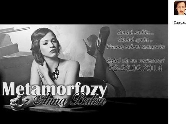 Anna Bałon zaprasza na warsztaty metamorfozy (fot. screen Facebook.com)
