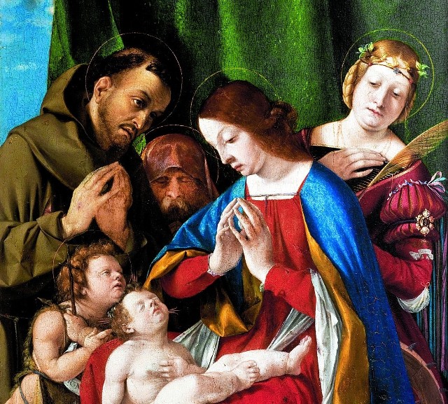 „Adoracja Dzieciątka”, autorstwa XVI-wiecznego włoskiego malarza Lorenza Lotty.