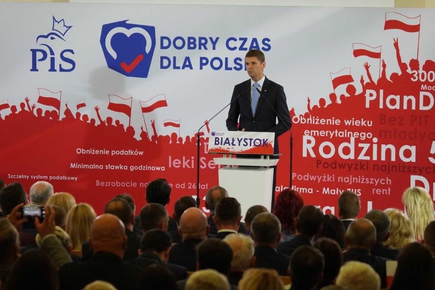 Jarosław Kaczyński w Białymstoku. Prezes PiS przyjechał na regionalną konwencję partii [ZDJĘCIA]