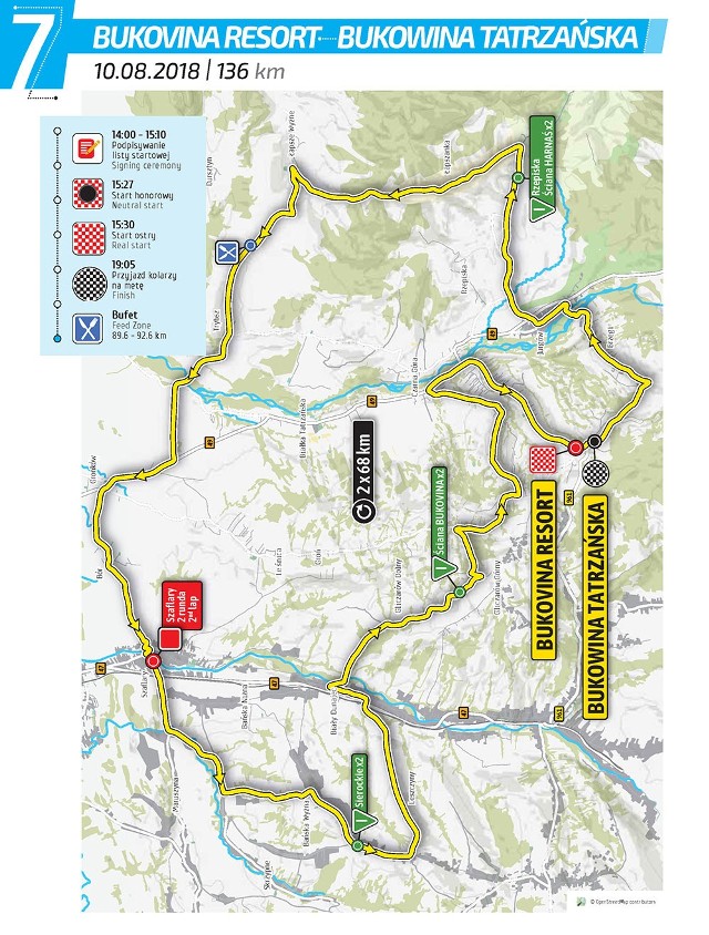 Tour de Pologne 2018: Etap 7 Bukovina Resort- Bukowina Tatrzańska: Ostatni, królewski etap. „Truskawka” na kolarskim torcie. Etap wokół Bukovina Resort i Bukowiny Tatrzańskiej to typowo górski etap pełen podjazdów i zjazdów. Zobacz Tour de Pologne 2018: Etap 7 Bukovina Resort- Bukowina Tatrzańska 136 km TRASA + MAPY + UTRUDNIENIA