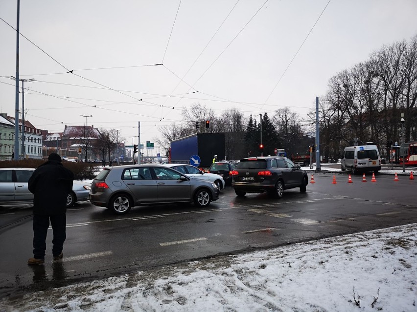 Kolizja na Hucisku w Gdańsku 28.01.2019