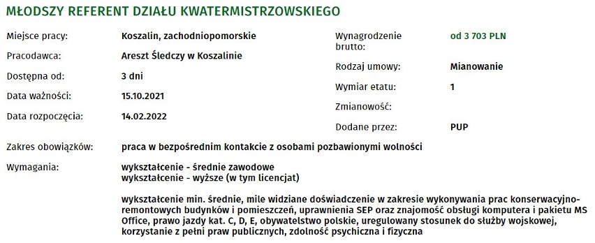40 nowych ofert pracy w Koszalinie. Sprawdź warunki, zarobki!