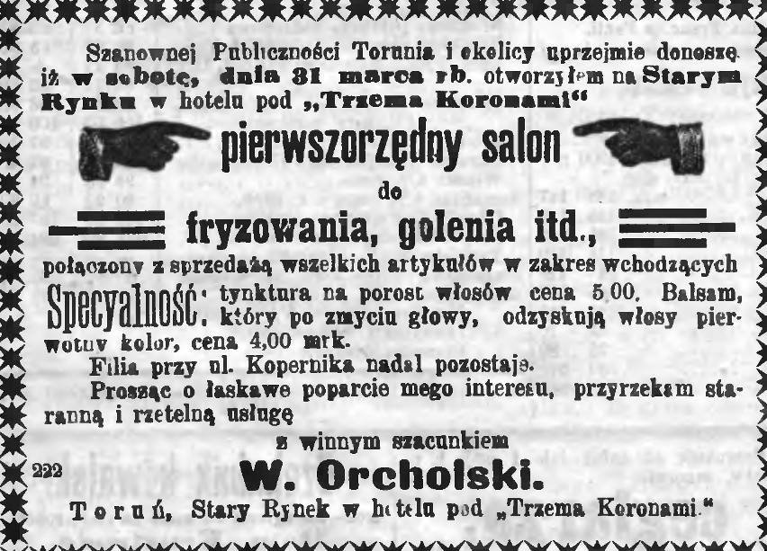 Reklama z kwietnia 1900 roku. 120 lat później o wizycie w...
