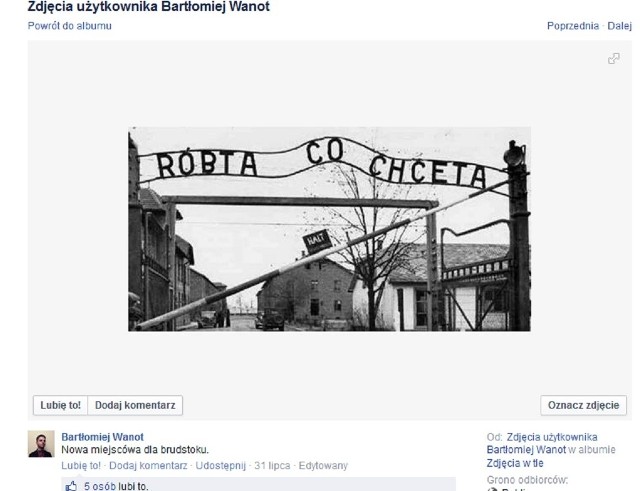 "Róbta, co chceta" nad wejściem do Auschwitz