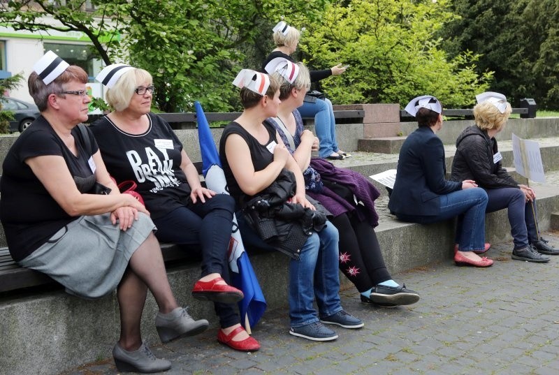 Protest pielęgniarek w Szczecinie