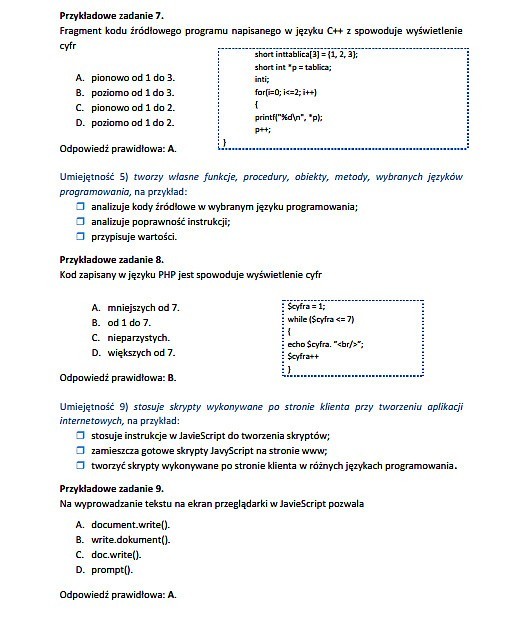 Nowy egzamin zawodowy 2014: TECHNIK INFORMATYK [ARKUSZE, PYTANIA]  