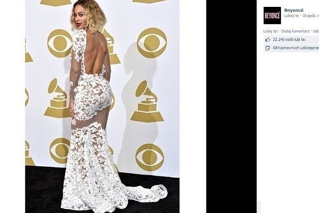 Beyonce zachwyciła swoją kreacją na Grammy 2014 (fot. screen...