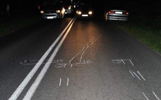 Sprawcy trzech śmiertelnych potrąceń są wciąż na wolności. Na zdjęciu oględziny miejsca znalezienia zwłok na drodze w Cigacicach.