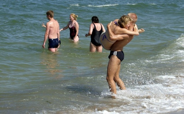 Na plaży w Mielnie.