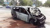 Spalone auto na ul. Zgierskiej