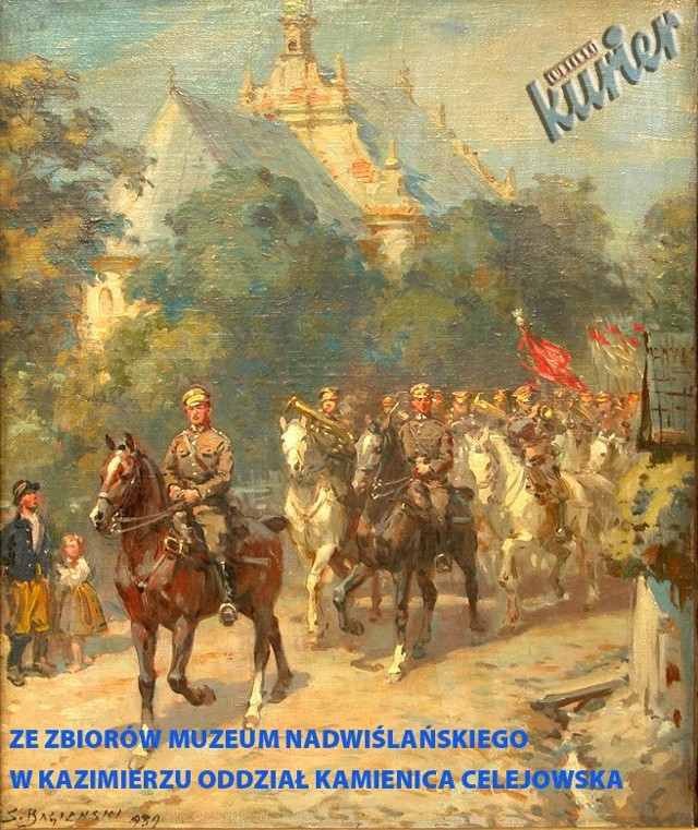 Ułani w Kazimierzu, 1939, pędzla St. Bagieńskiego