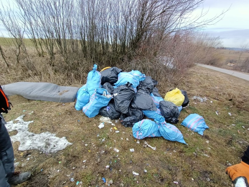 Jasienna. Ktoś podrzucił 40 worków z odpadami budowlanymi. Wójt prosi o pomoc w ustaleniu sprawcy [ZDJĘCIA]