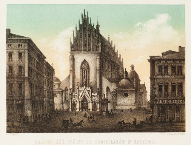 Kościół Dominikanów na XIX-wiecznej litografii