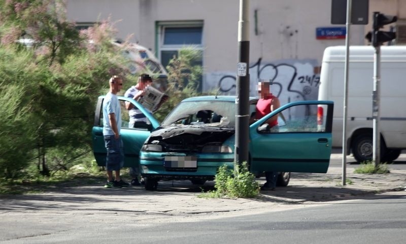 Pożar auta na Żeromskiego