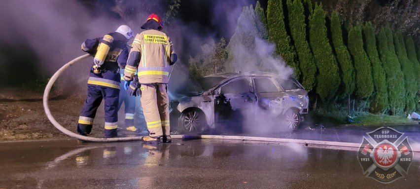 Pożar samochodu osobowego w miejscowości Rojówka
