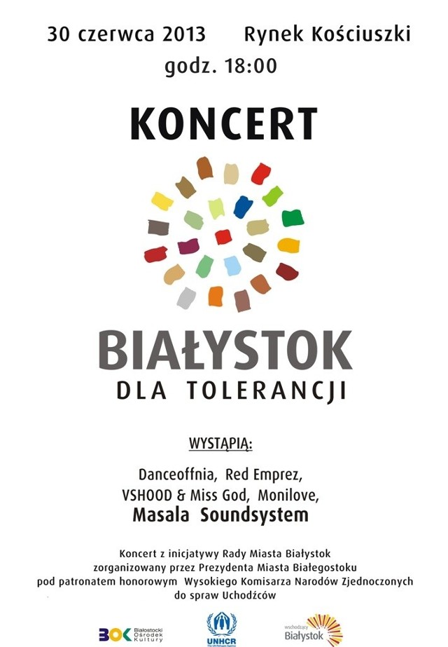 Koncert Białystok dla Tolerancji już w niedzielę