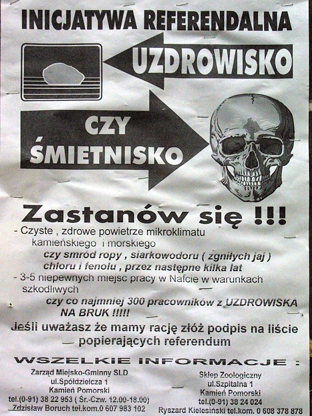 Kilka dni temu na ulicach Kamienia pojawiły się pierwsze plakaty z hasłem: "Uzdrowisko, czy śmietnisko?&#8221; 