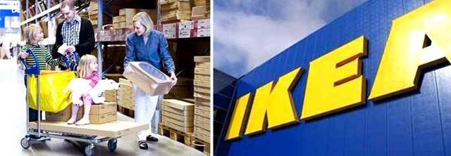 IKEA zatrudnia na całym świecie ponad 100 tysięcy pracowników. Ma w swoim asortymencie około 9,5 tysiąca towarów. Towar wszędzie jest taki sam. Centa skupione wokół sklepów IKEI odwiedza rocznie 100 milionów klientów. Najczęściej przyjeżdżają oni z miejscowości oddalonych do 60 minut jazdy samochodem. Każdy sklep ma też restaurację, bar szybkiej obsługi, sklep ze szwedzkimi produktami żywnościowymi, kącik zabaw dla dzieci. W Polsce IKEA istnieje od 1988 roku.
