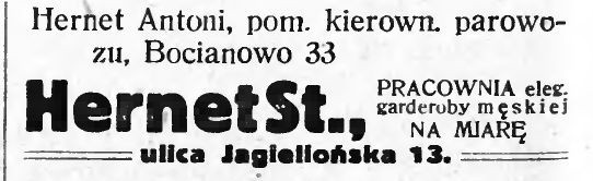 Tak Stanisław Hernet reklamował się w przedwojennych...
