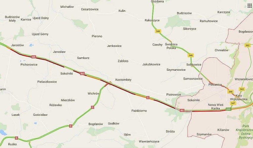 Dwa wypadki na autostradzie A4. 20 kilometrów korka w kierunku Wrocławia!